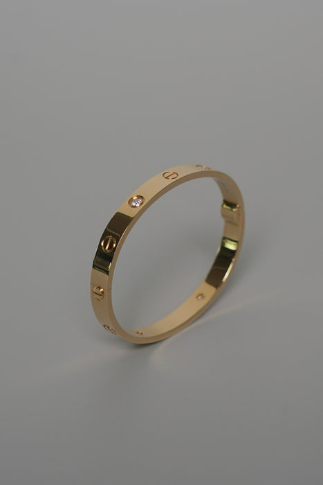 Cartier Love Bracelet, 4 Diamonds in Gold Size 16 (Brand New)