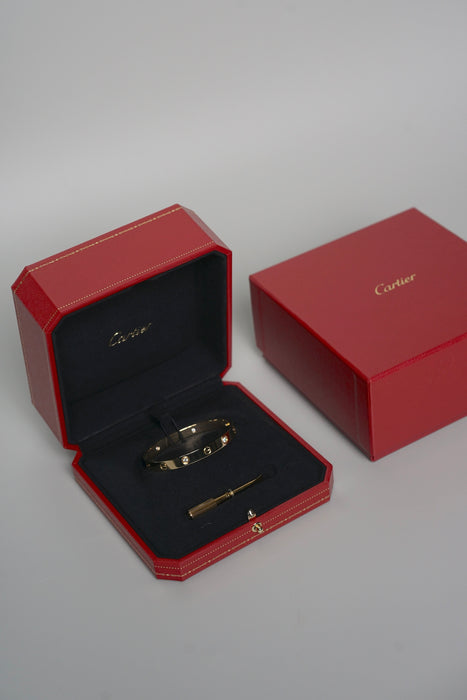 Cartier Love Bracelet, 4 Diamonds in Gold Size 16 (Brand New)