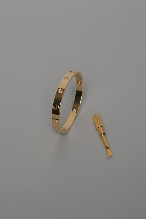 Cartier Love Bracelet, 4 Diamonds in Gold Size 16 (Brand New)
