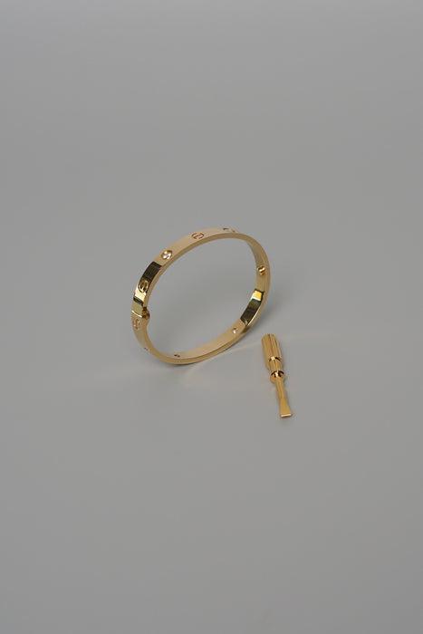 Cartier Love Bracelet, 4 Diamonds in Gold Size 16 (Brand New)
