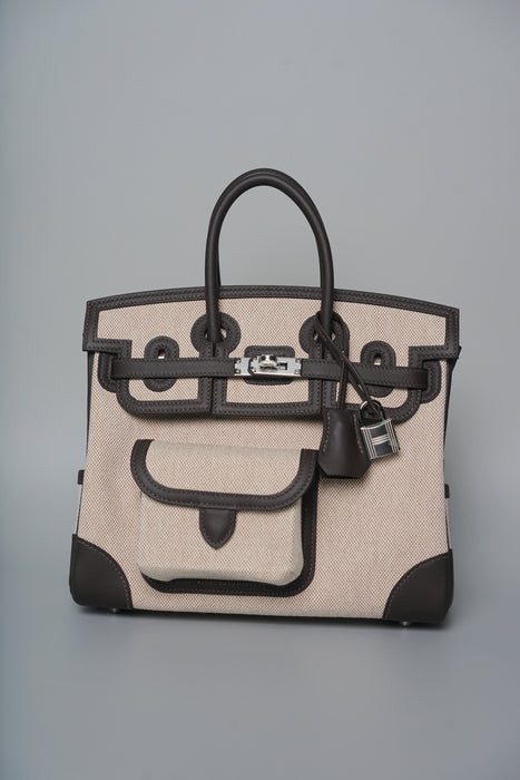 Hermes Birkin 25 Cargo in Bai Brun Phw (Brand New)