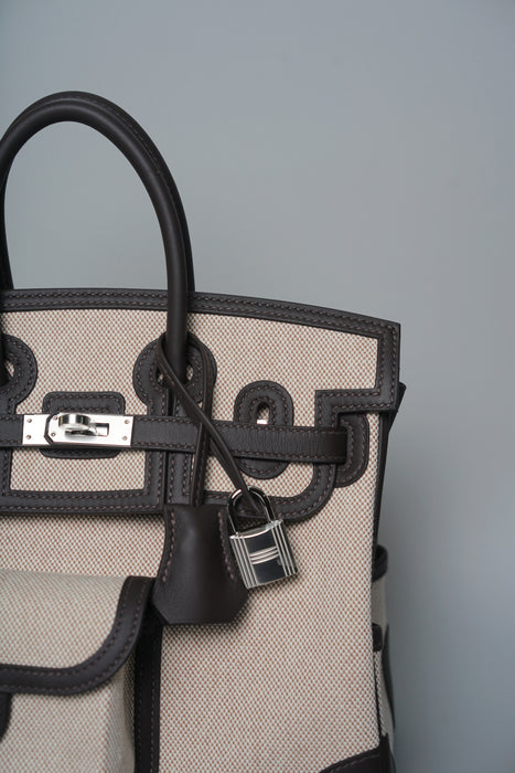 Hermes Birkin 25 Cargo in Bai Brun Phw (Brand New)