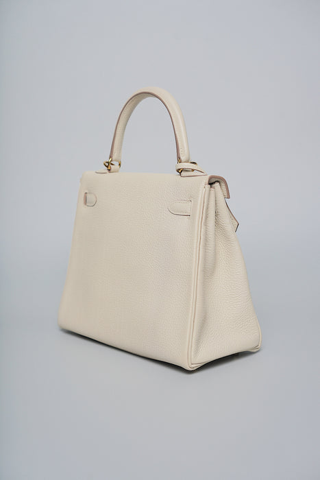 Hermes Kelly 25 in Craie Togo Ghw