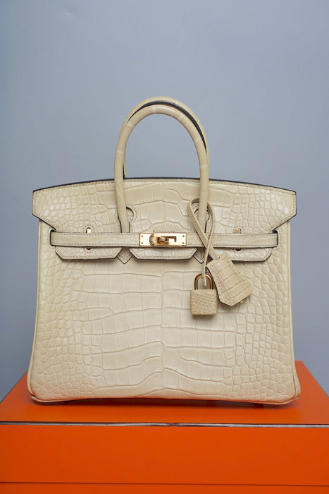 Hermes Birkin 25 in Trench Matte Alligator Ghw