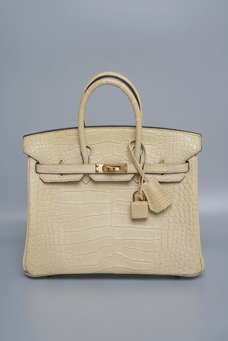 Hermes Birkin 25 in Trench Matte Alligator Ghw