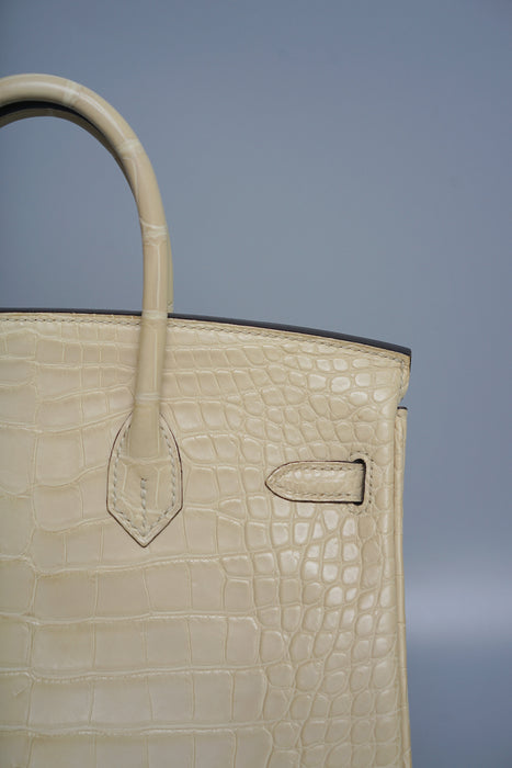 Hermes Birkin 25 in Trench Matte Alligator Ghw