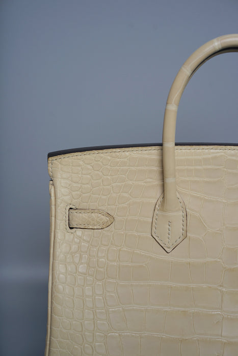 Hermes Birkin 25 in Trench Matte Alligator Ghw