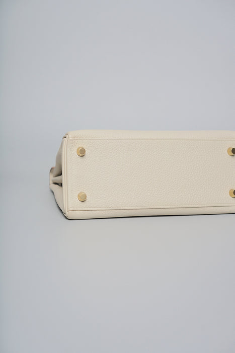 Hermes Kelly 25 in Craie Togo Ghw