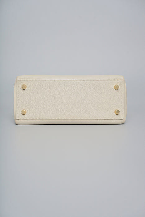 Hermes Kelly 25 in Craie Togo Ghw