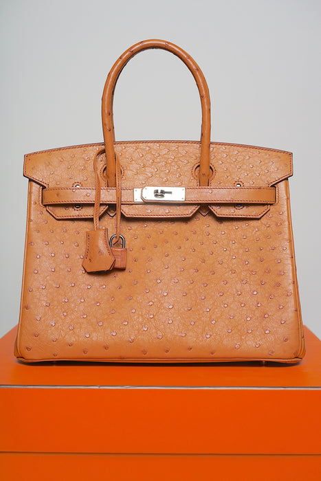 Hermes Birkin 30 in Cognac Ostrich Phw