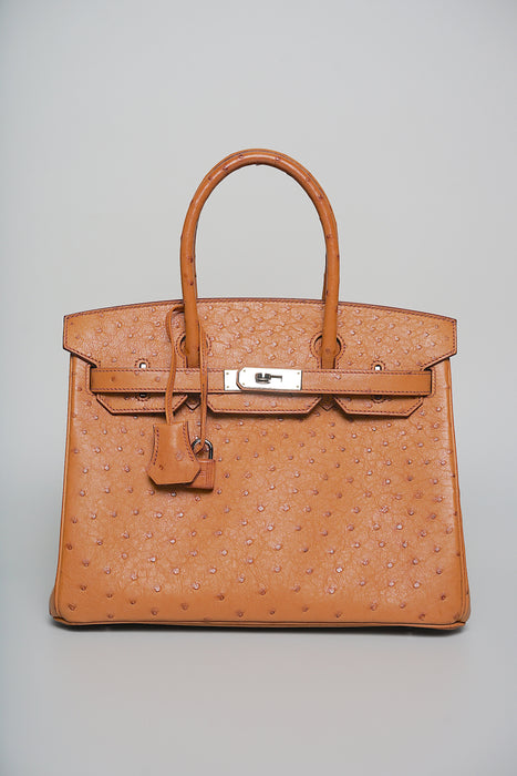 Hermes Birkin 30 in Cognac Ostrich Phw