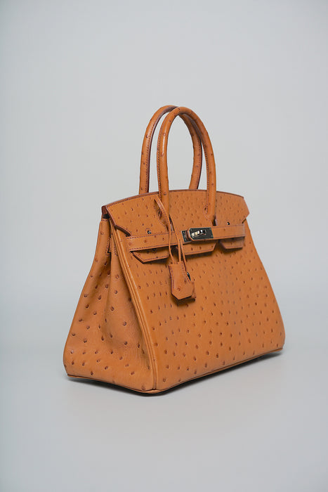 Hermes Birkin 30 in Cognac Ostrich Phw