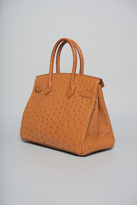 Hermes Birkin 30 in Cognac Ostrich Phw