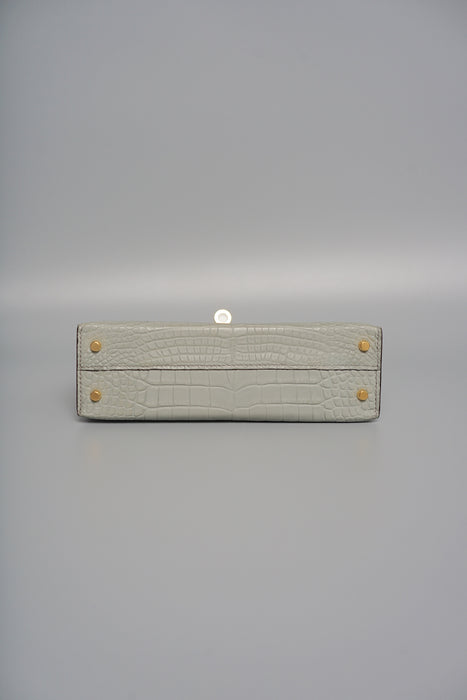 Hermes Kelly 20 in Gris Ciment Matte Alligator Ghw (Brand New)