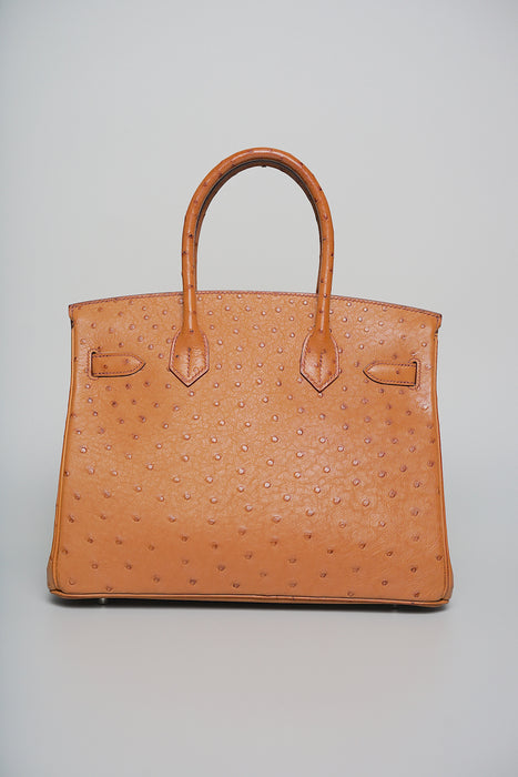 Hermes Birkin 30 in Cognac Ostrich Phw