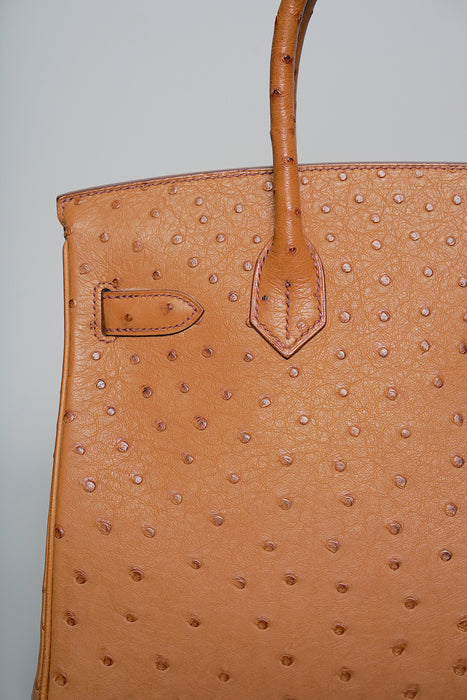 Hermes Birkin 30 in Cognac Ostrich Phw