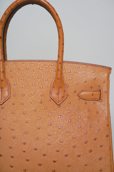 Hermes Birkin 30 in Cognac Ostrich Phw