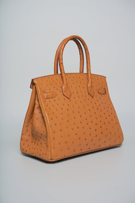 Hermes Birkin 30 in Cognac Ostrich Phw