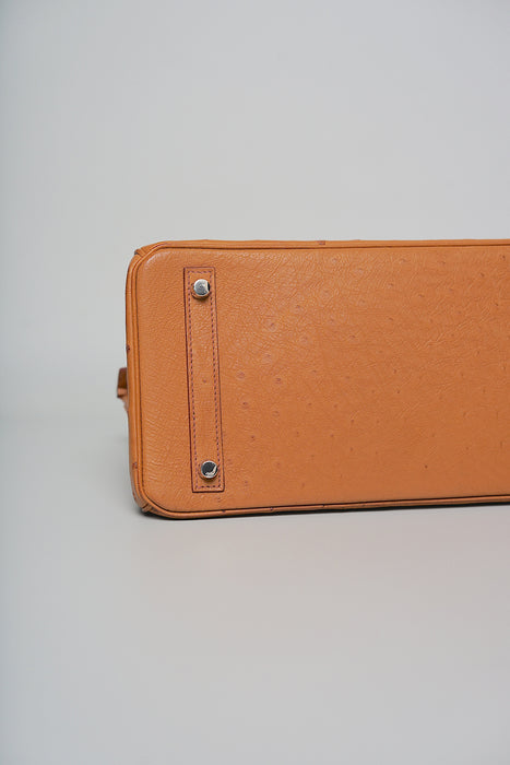 Hermes Birkin 30 in Cognac Ostrich Phw