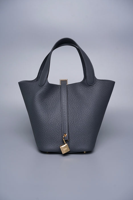 Hermes Picotin 18 Gris Misty Permabrass (Brand New)