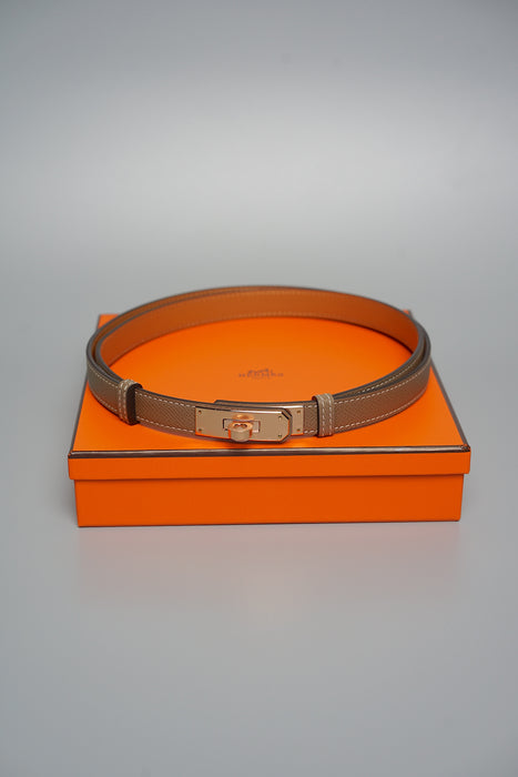 Hermes Kelly 18 Belt in Etoupe Rghw (Brand New)