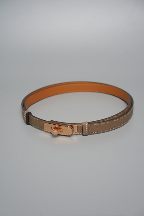 Hermes Kelly 18 Belt in Etoupe Rghw (Brand New)