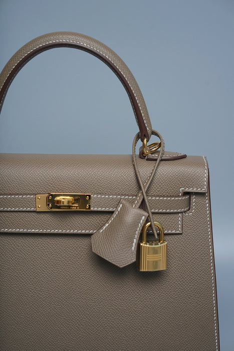Hermes Kelly 25 in Etoupe Ghw (Brand New)