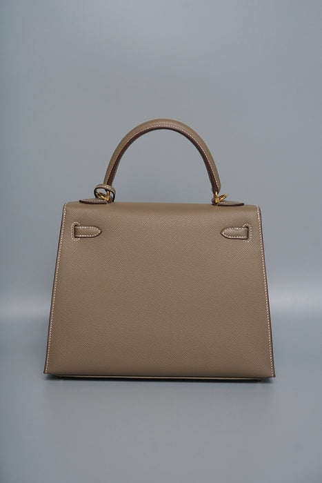 Hermes Kelly 25 in Etoupe Ghw (Brand New)