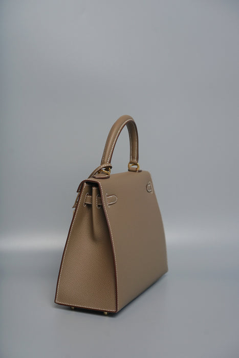 Hermes Kelly 25 in Etoupe Ghw (Brand New)