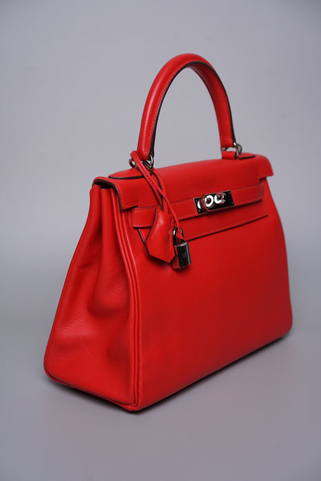 Hermes Kelly 28 Retourne in Rouge De Coeur Evercolor Phw