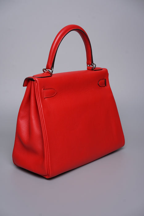 Hermes Kelly 28 Retourne in Rouge De Coeur Evercolor Phw