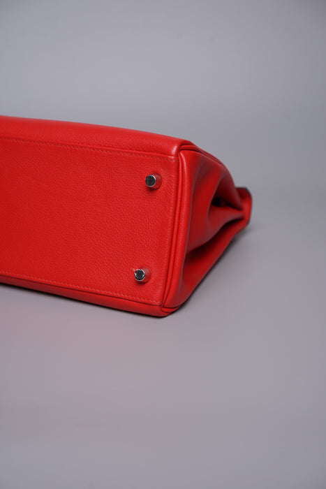 Hermes Kelly 28 Retourne in Rouge De Coeur Evercolor Phw