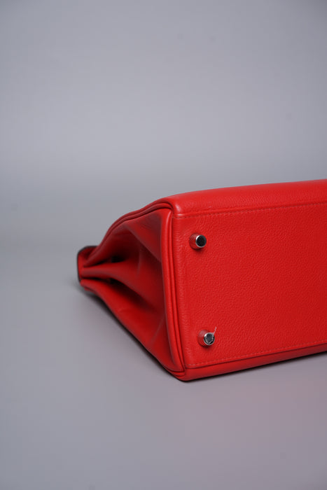 Hermes Kelly 28 Retourne in Rouge De Coeur Evercolor Phw