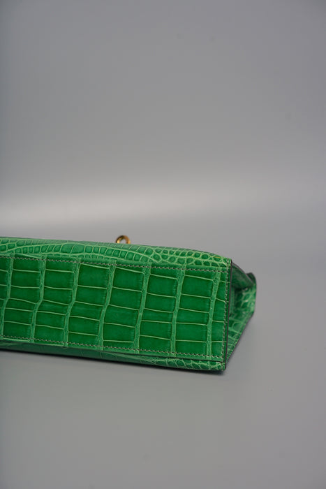 Hermes Kelly Pochette in Catus Shiny Alligator Ghw