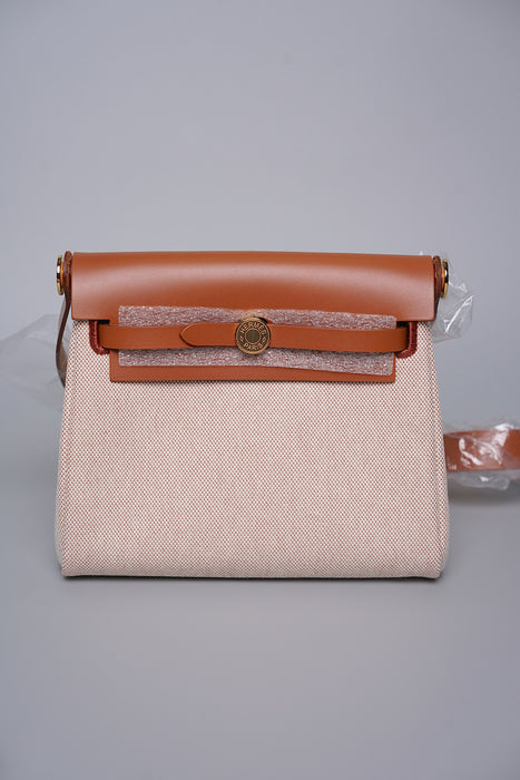 Hermes Mini Herbag in Ecru Beige/Fauve Ghw (Brand New)