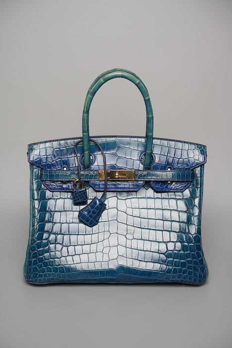 Hermes Birkin 30 blue sapphire shiny nilo ghw
