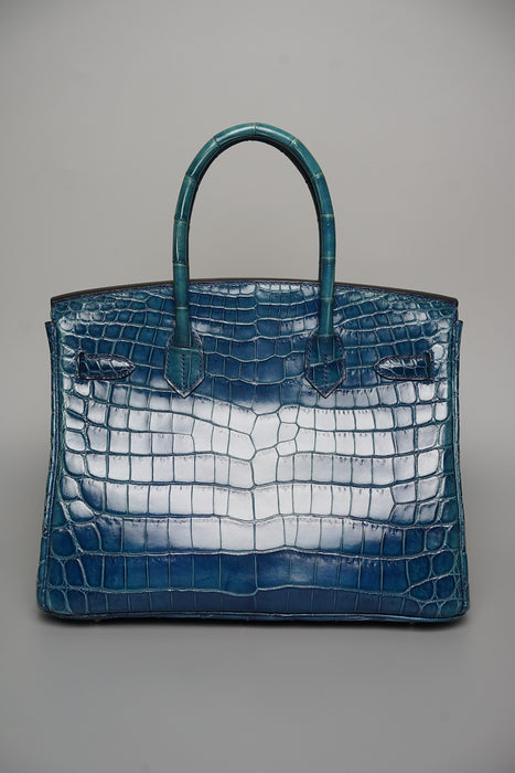 Hermes Birkin 30 blue sapphire shiny nilo ghw