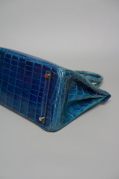 Hermes Birkin 30 blue sapphire shiny nilo ghw