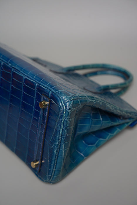 Hermes Birkin 30 blue sapphire shiny nilo ghw