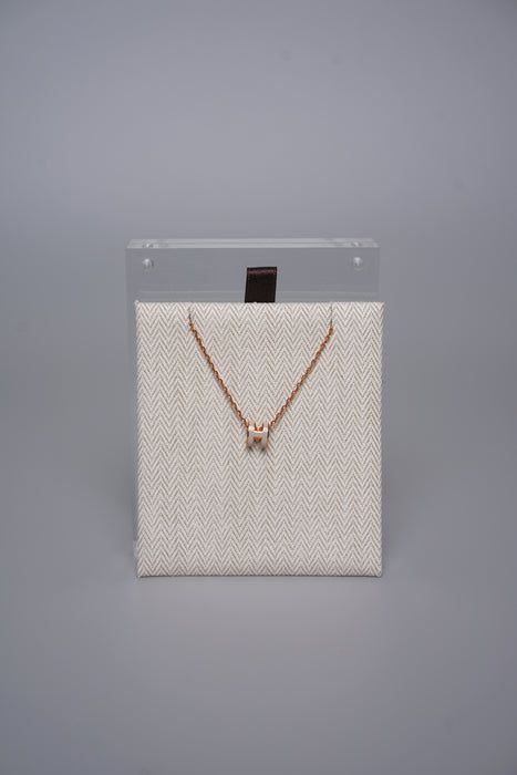 Hermes Mini Pop H Necklace in Marron Glacé Ghw (Brand New)
