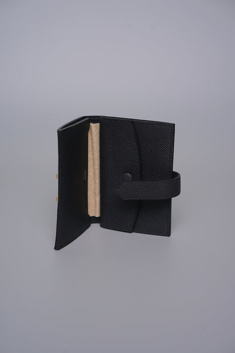 Hermes Bearn Compact Mini Wallet in Noir Ghw (Brand New)