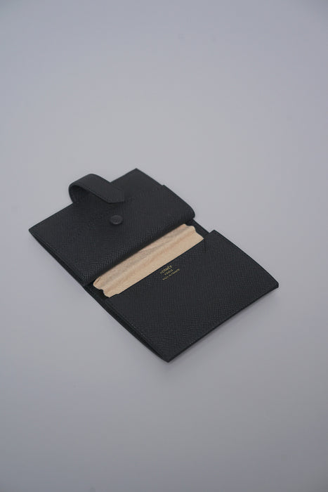 Hermes Bearn Compact Mini Wallet in Noir Ghw (Brand New)