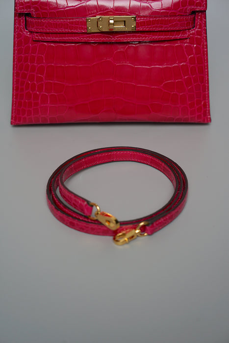 Hermes kelly 20 framboise shiny alligator ghw