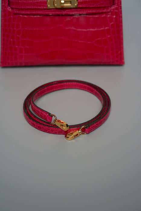 Hermes kelly 20 framboise shiny alligator ghw