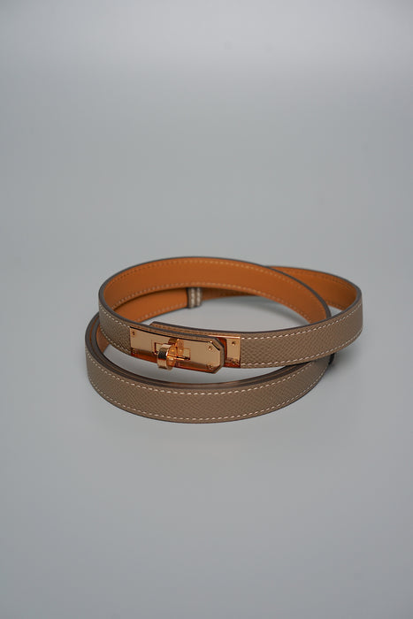 Hermes Kelly 18 Belt in Etoupe Rghw (Brand New)