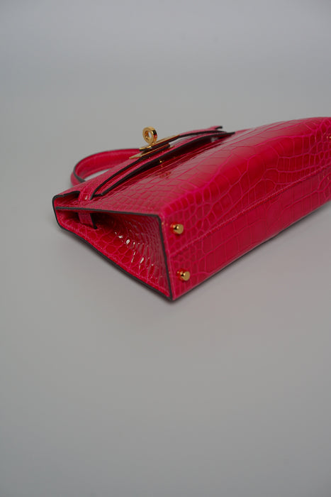 Hermes kelly 20 framboise shiny alligator ghw