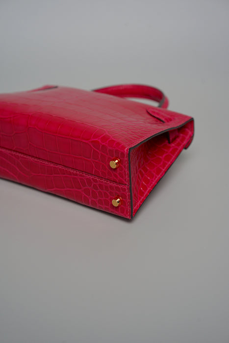 Hermes kelly 20 framboise shiny alligator ghw