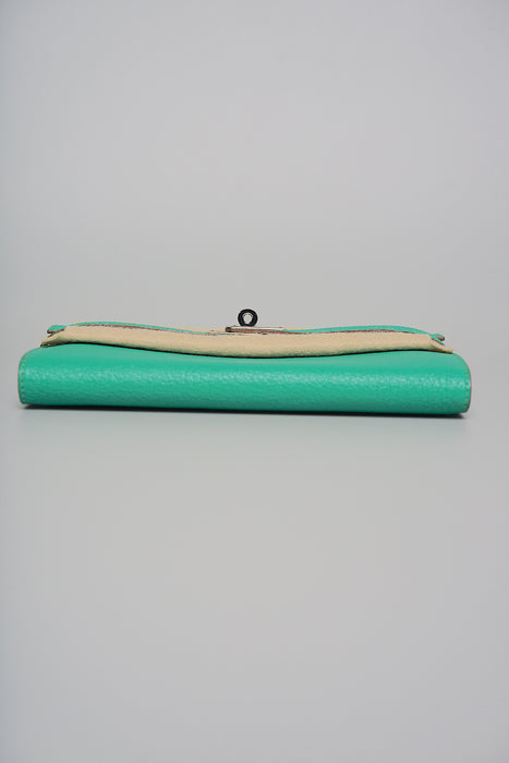 Hermes Kelly Wallet in Menthe Chevre Phw (Brand New)
