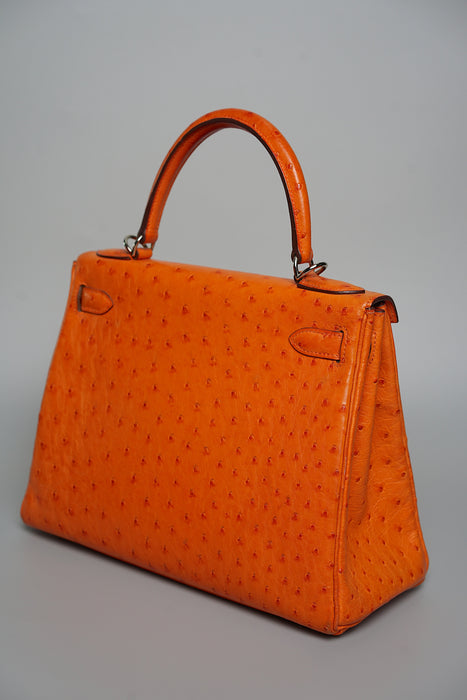 Hermes kelly 28 Orange Ostrich Phw