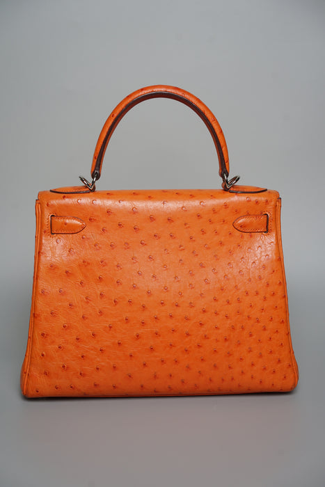 Hermes kelly 28 Orange Ostrich Phw